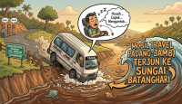 Mobil Travel Padang - Jambi Terjun ke Sungai Batanghari, Satu Orang Terperangkap