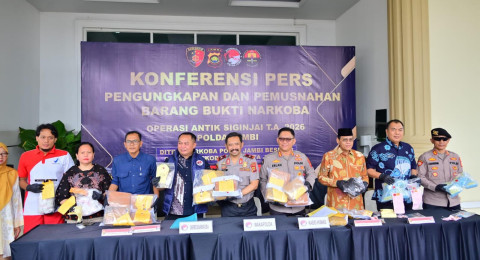 Polda Jambi Ungkap 154 Kasus Narkoba dalam Operasi Antik Siginjai 2026, 236 Tersangka Diamankan