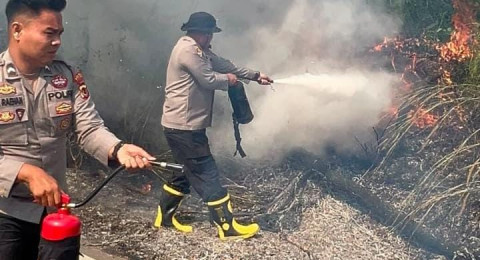 Sinergi TNI-Polri dan Stakeholder, Karhutla di Areal Plasma PT BKS Sarolangun Berhasil Dipadamkan