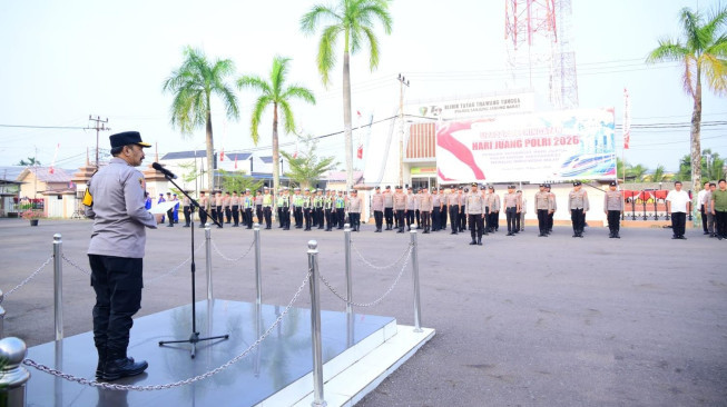 Wakapolda Jambi Pimpin Apel di Polres Tanjab Barat, Evaluasi Penanganan Karhutla dan Perkuat Sinergi