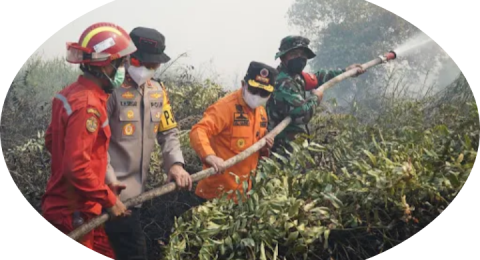 Hmmm Masih Ada Titik Api Jambi Ya Pak...Hari ini Gubernur, Kapolda, Danrem Ikut Pegang Selang Memadamkan Api  di Tanjab Timur