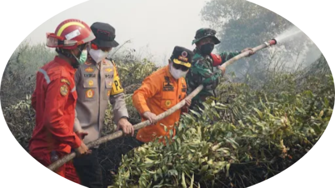 Hmmm Masih Ada Titik Api Jambi Ya Pak...Hari ini Gubernur, Kapolda, Danrem Ikut Pegang Selang Memadamkan Api  di Tanjab Timur