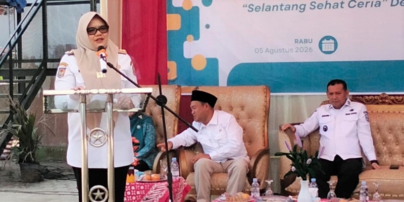 Bupati Tanjung Jabung Timur, Dillah Hikmah Sari, menyampaikan sambutan | foto : henrosta