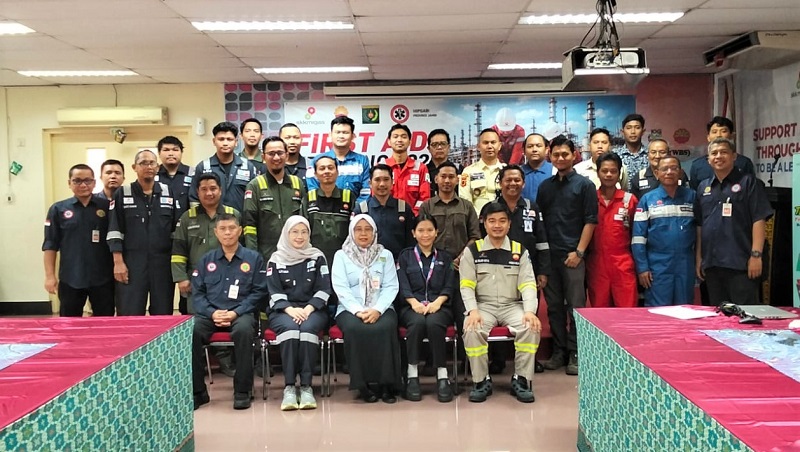 SKK Migas - PetroChina Jabung mengadakan First Aid Training, bagian dari program Basic Emergency Response, di Rec Hall Geragai Basecamp, Tanjabtim, Sabtu | foto : henrosta