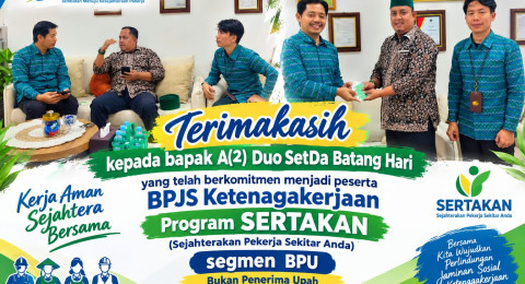 ASN Peduli, Asisten II Setda Batang Hari Daftarkan Enam Pekerja Rentan dalam Program SERTAKAN BPJS Ketenagakerjaan