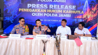 Polda Jambi Ungkap 19 Kasus Karhutla, 16 Tersangka dan 112 Hektare Lebih Lahan Terbakar