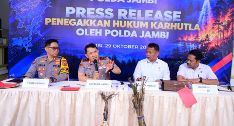 Polda Jambi Ungkap 19 Kasus Karhutla, 16 Tersangka dan 112 Hektare Lebih Lahan Terbakar