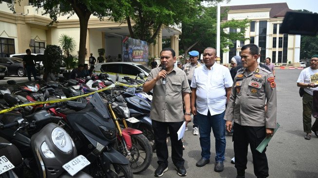 Polda Jambi Ungkap 41 Kasus Curanmor, 41 Unit Kendaraan Diamankan, 11 Tersangka Ditangkap