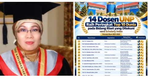 Luar Biasa UNP itu, Prof. Dr. Festiyed, M.SI Raih Rangking Pertama Dunia Bidang Riset versi Scholarly Index serta 13 Dosen Lainnya Raih Peringkat Pertama Nasional